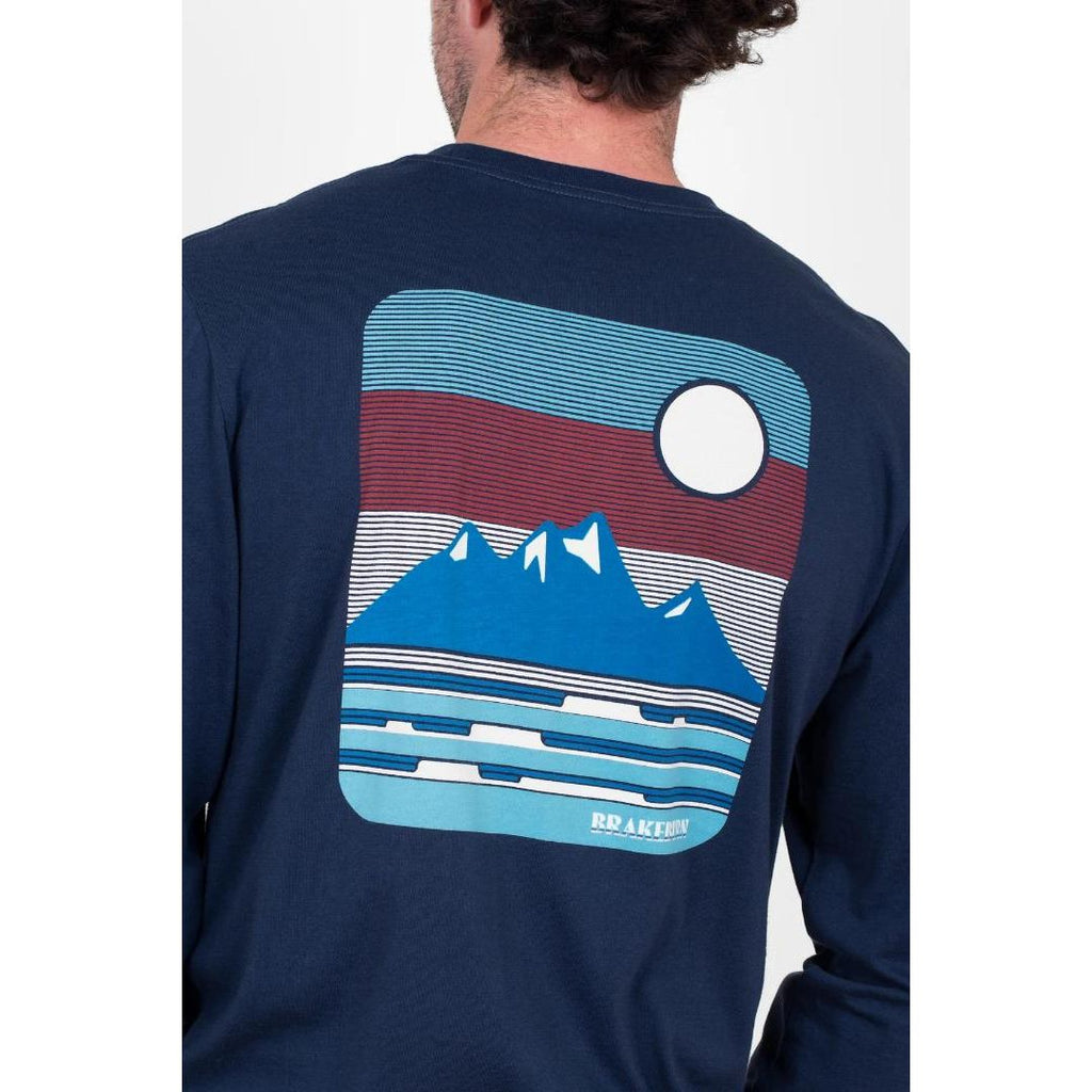 Brakeburn Mountain Waves Tee - Navy - Beales department store