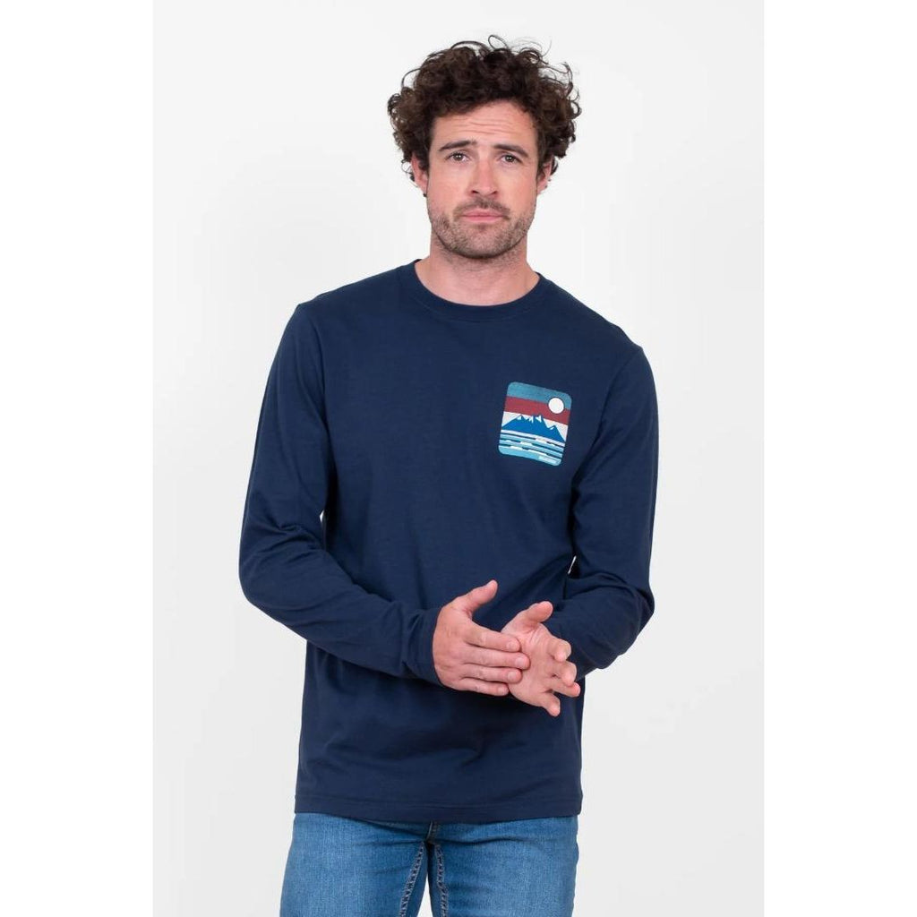 Brakeburn Mountain Waves Tee - Navy - Beales department store