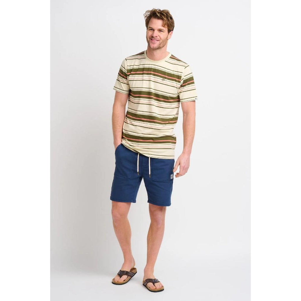 Brakeburn Multi Stripe Tee - Cream - Beales department store