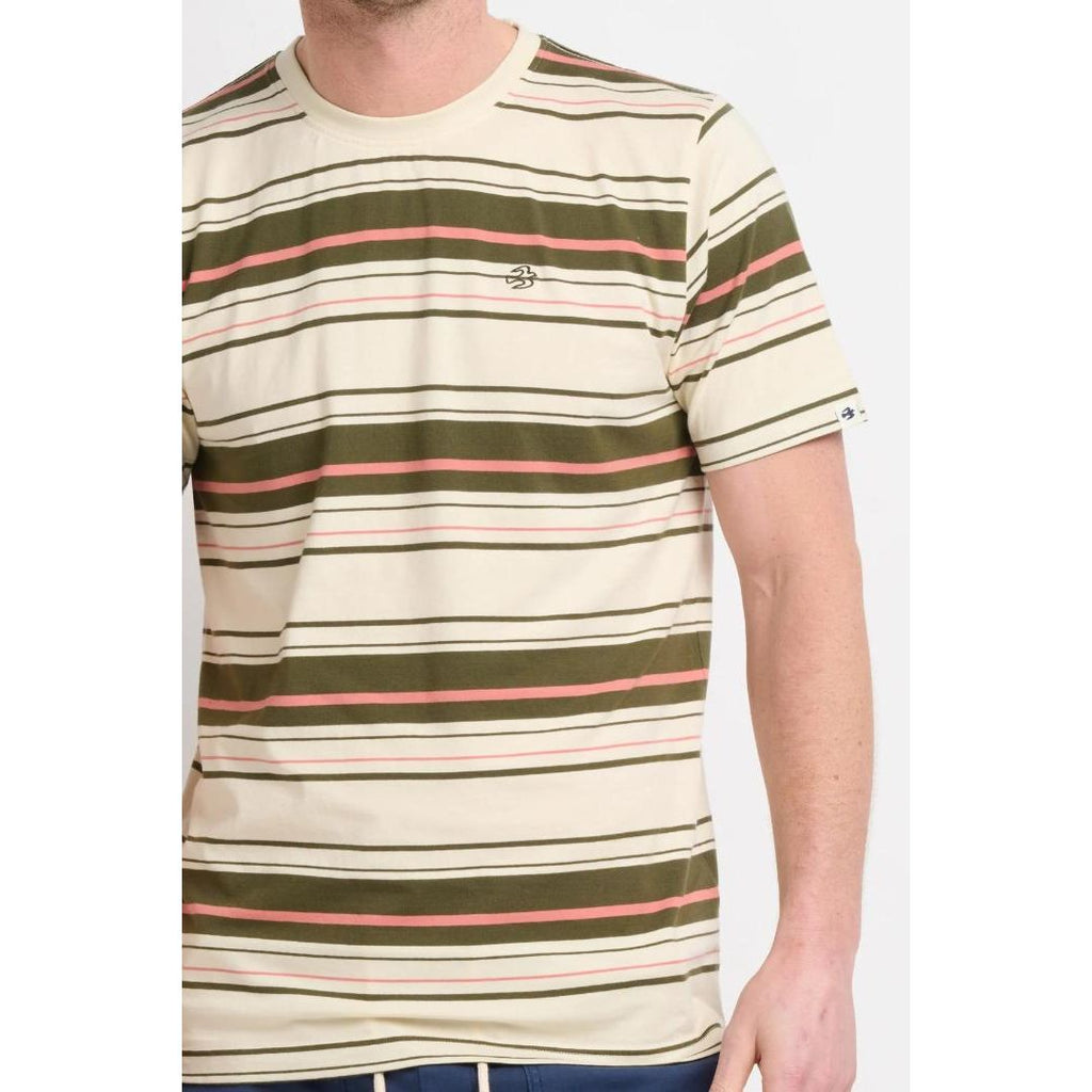 Brakeburn Multi Stripe Tee - Cream - Beales department store