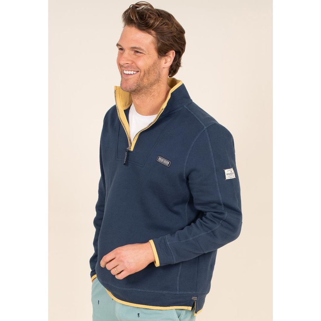 Brakeburn Navy 1/4 Zip Sweat - Navy - Beales department store