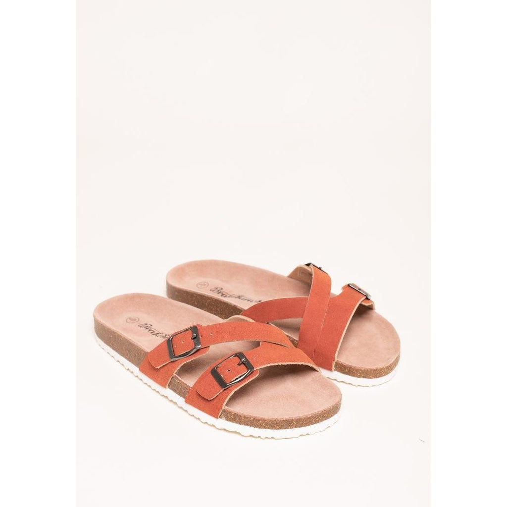 Brakeburn Orange Multistrap Sandal - Orange - Beales department store