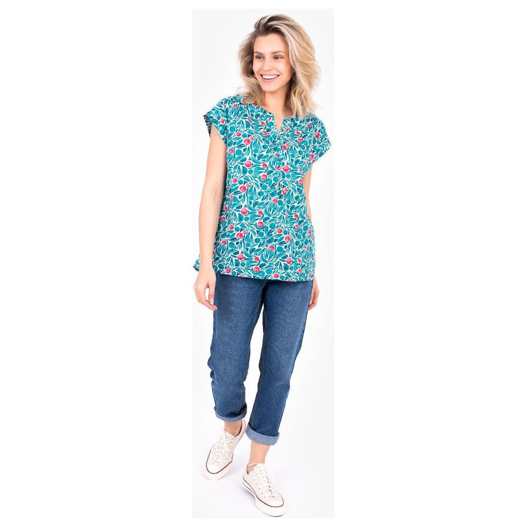 Brakeburn Orchard Blouse - Blue - Beales department store