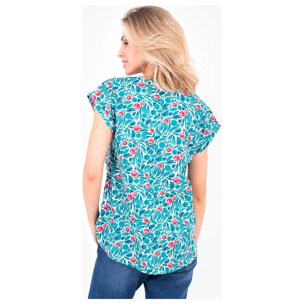 Brakeburn Orchard Blouse - Blue - Beales department store