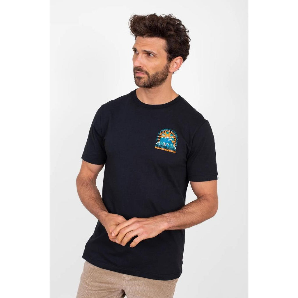 Brakeburn Outdoor Tee - Black - Beales department store