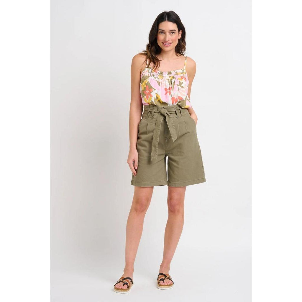 Brakeburn Paperbag Shorts - Khaki - Beales department store