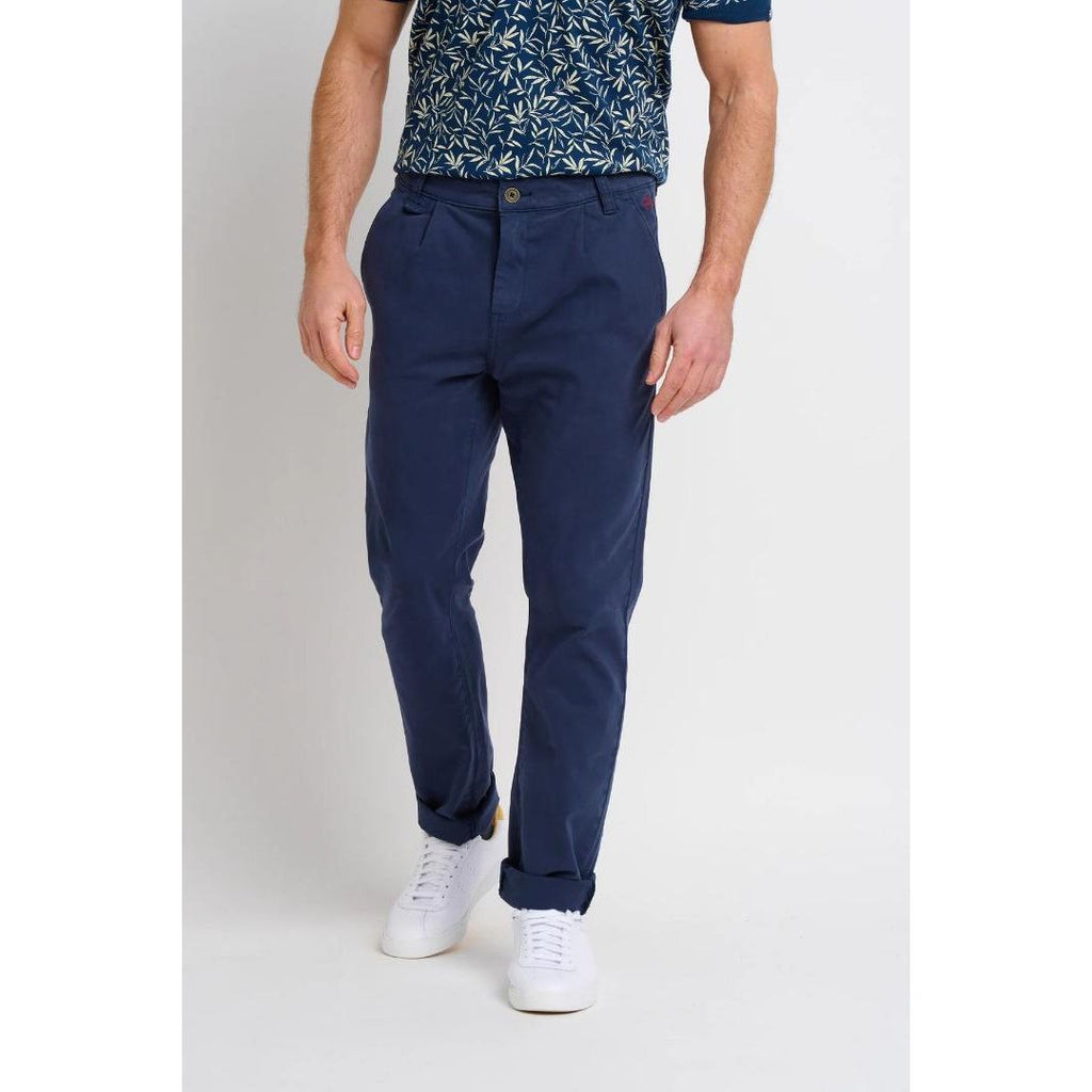 Brakeburn Pleat Front Chinos - Navy - Beales department store