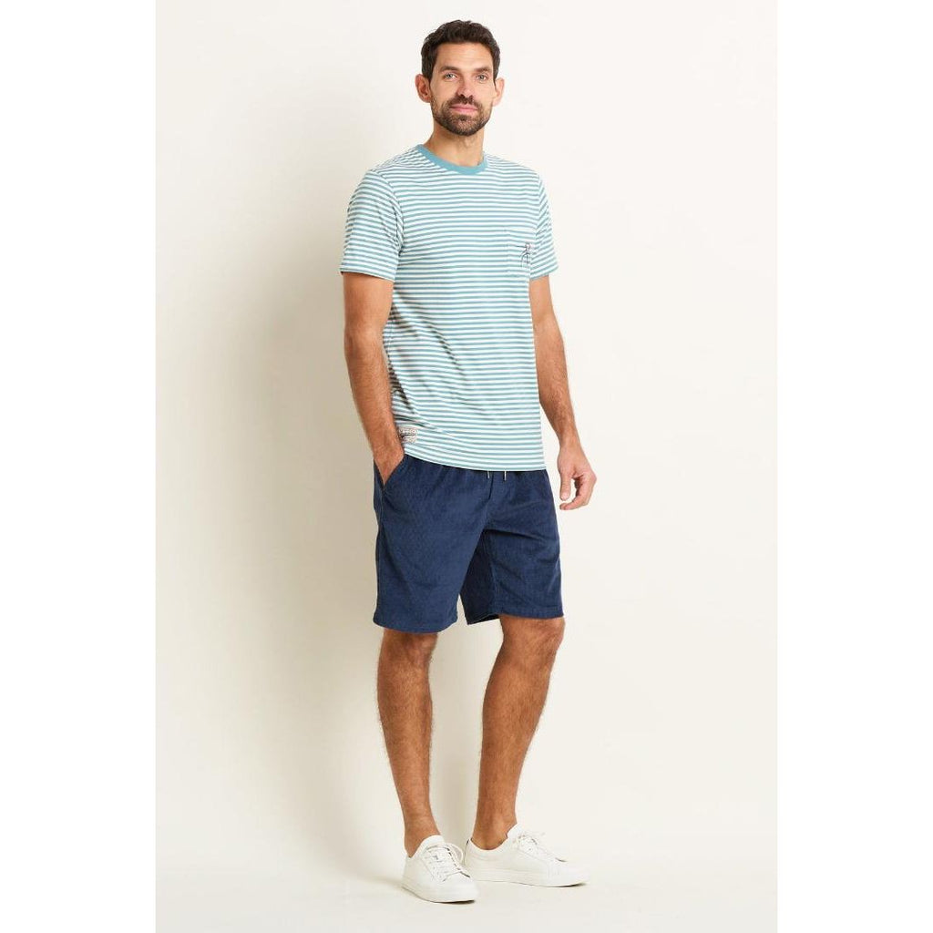 Brakeburn Pocket Tee - Blue Stripe - Beales department store