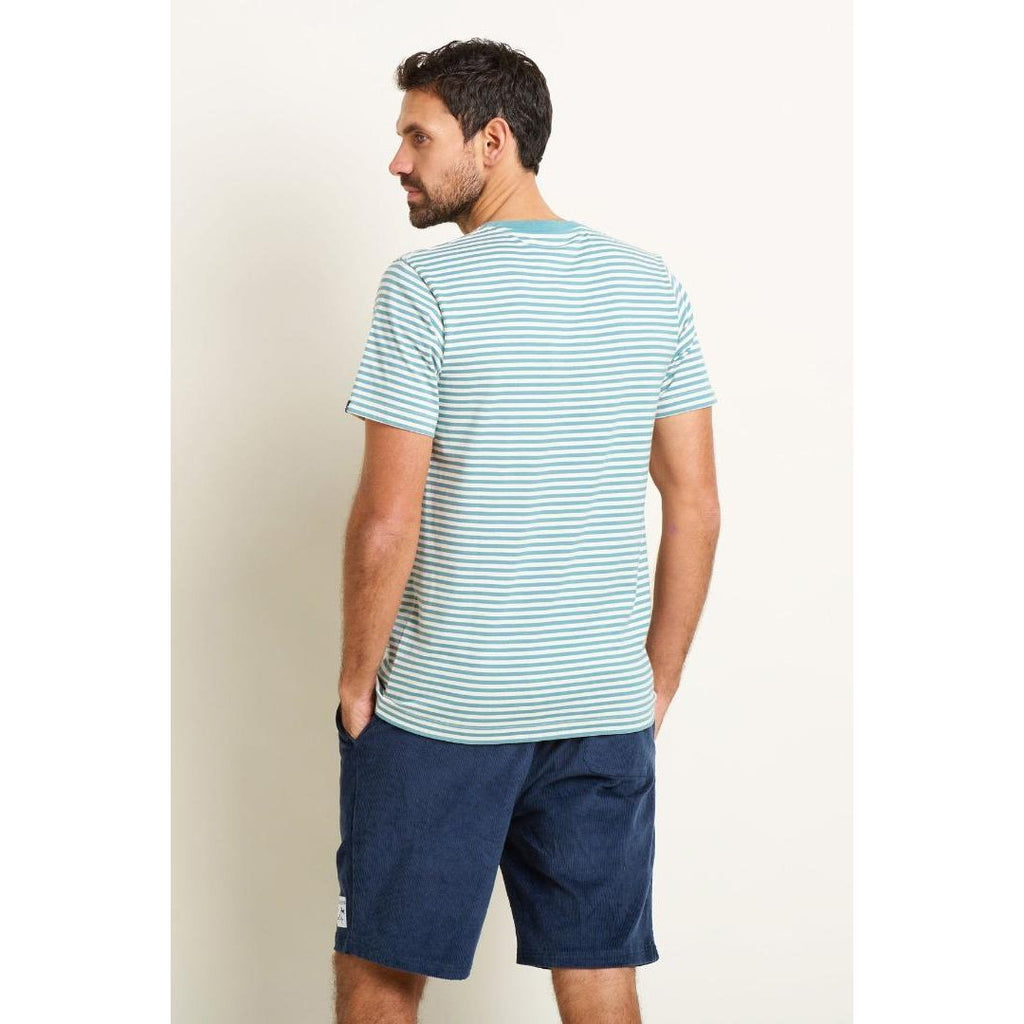 Brakeburn Pocket Tee - Blue Stripe - Beales department store