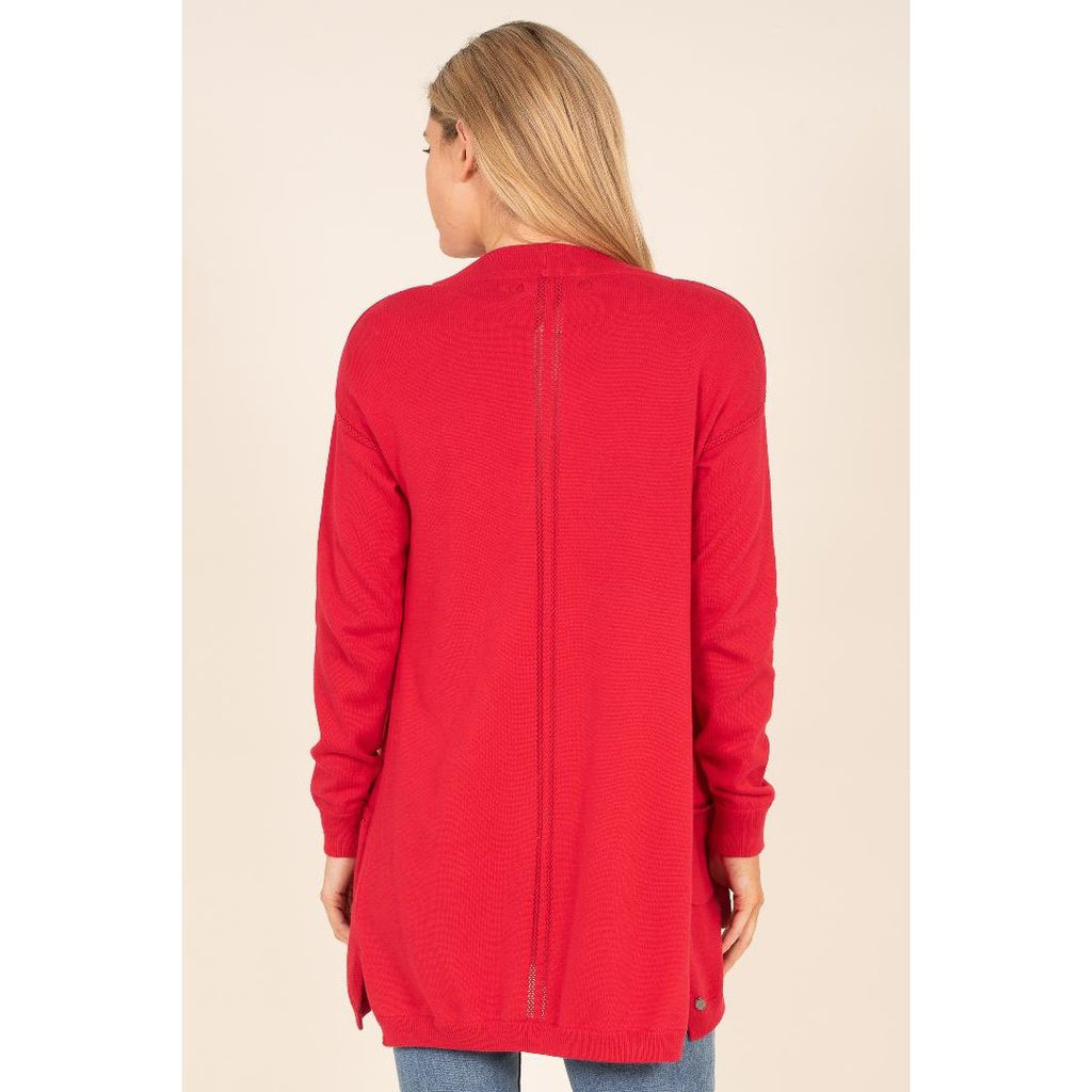 Brakeburn Pointelle Cardigan - Red - Beales department store