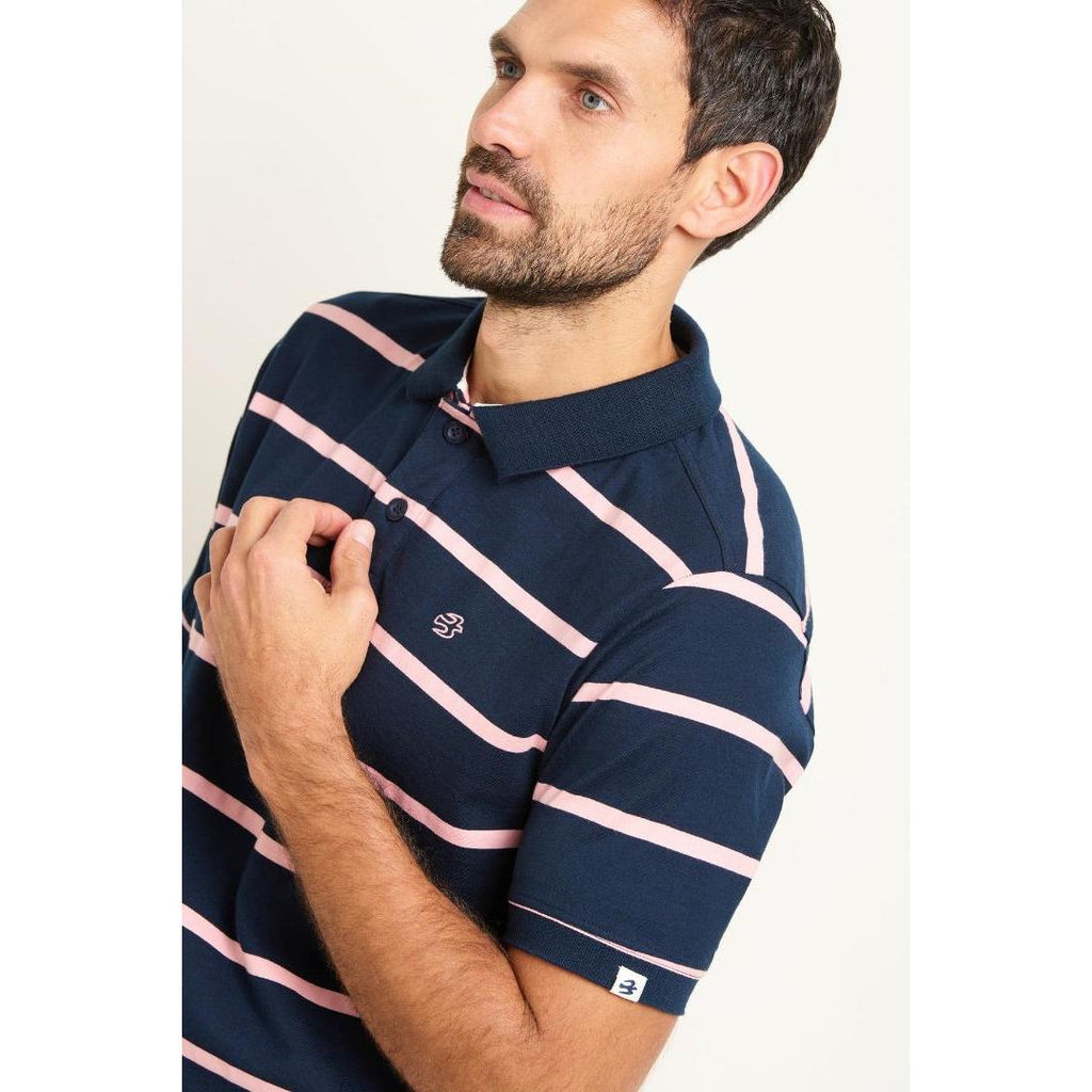 Brakeburn Polo - Navy Stripe - Beales department store