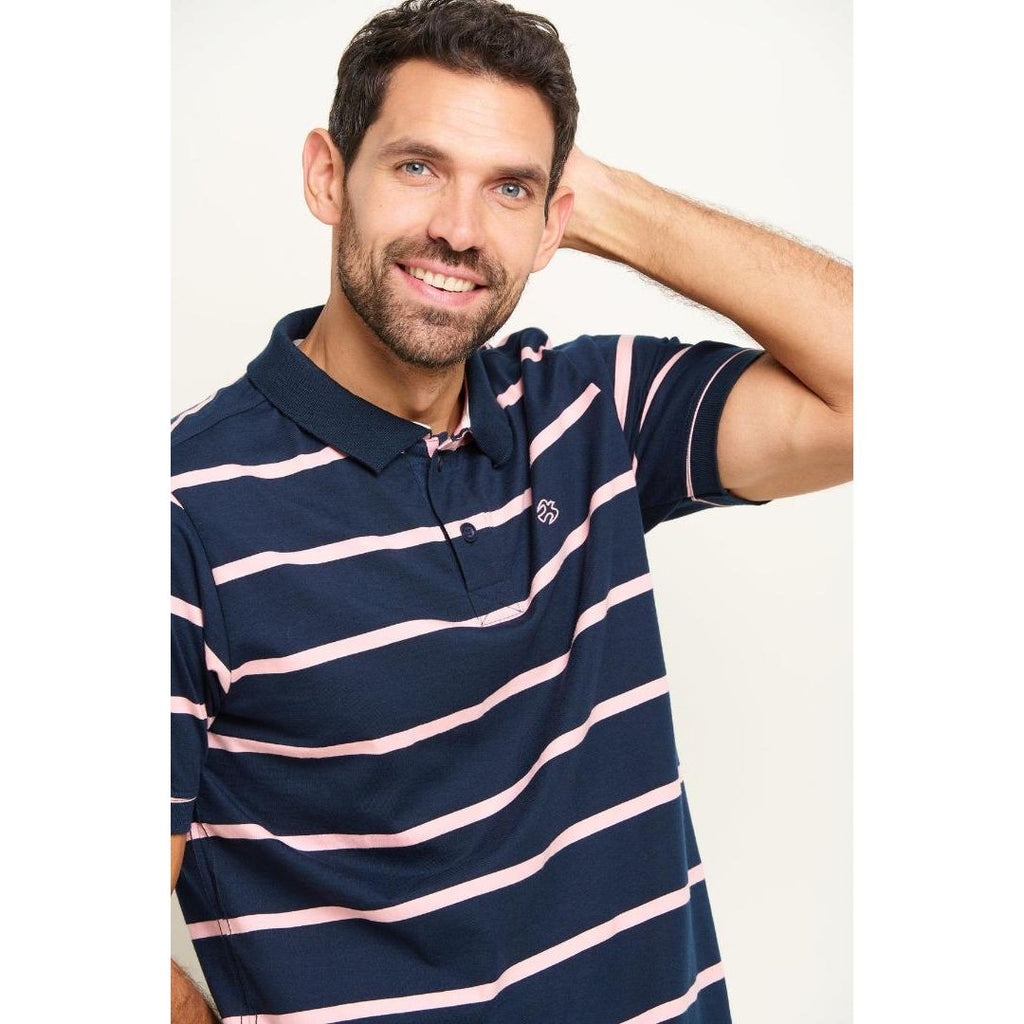 Brakeburn Polo - Navy Stripe - Beales department store