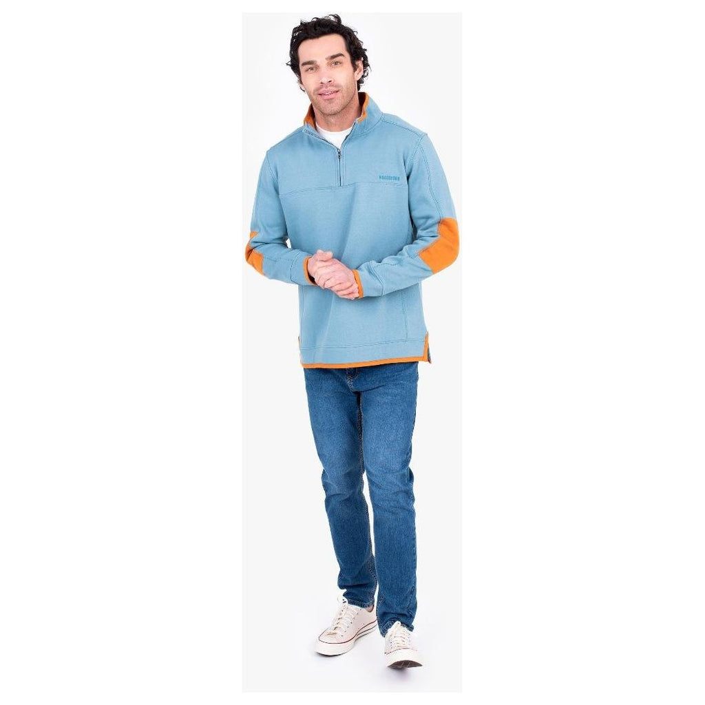 Brakeburn Quarter Zip Sweat - Blue - XXL - Beales department store