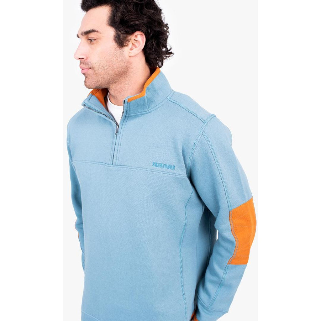 Brakeburn Quarter Zip Sweat - Blue - XXL - Beales department store