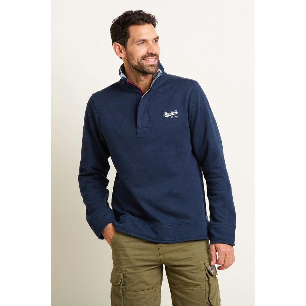 Brakeburn Quarter Zip Sweat - Navy - Beales department store