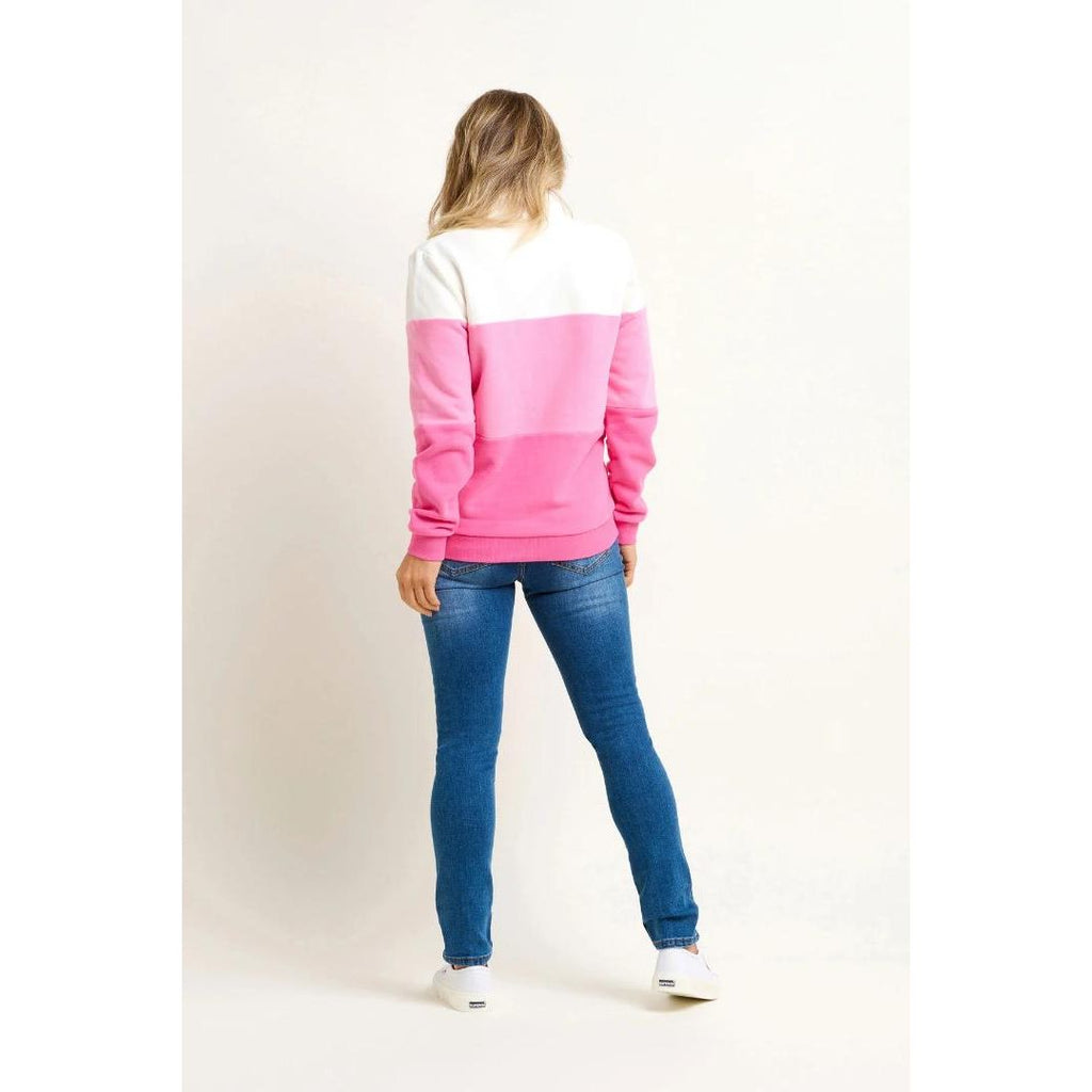 Brakeburn Quarter Zip Sweatshirt - Pink - Beales department store