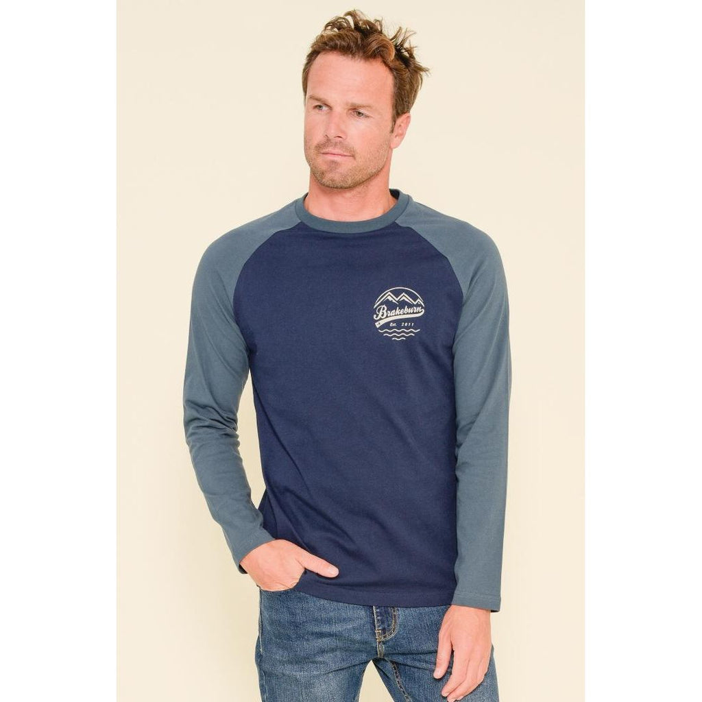 Brakeburn Raglan Tee - Navy - Beales department store