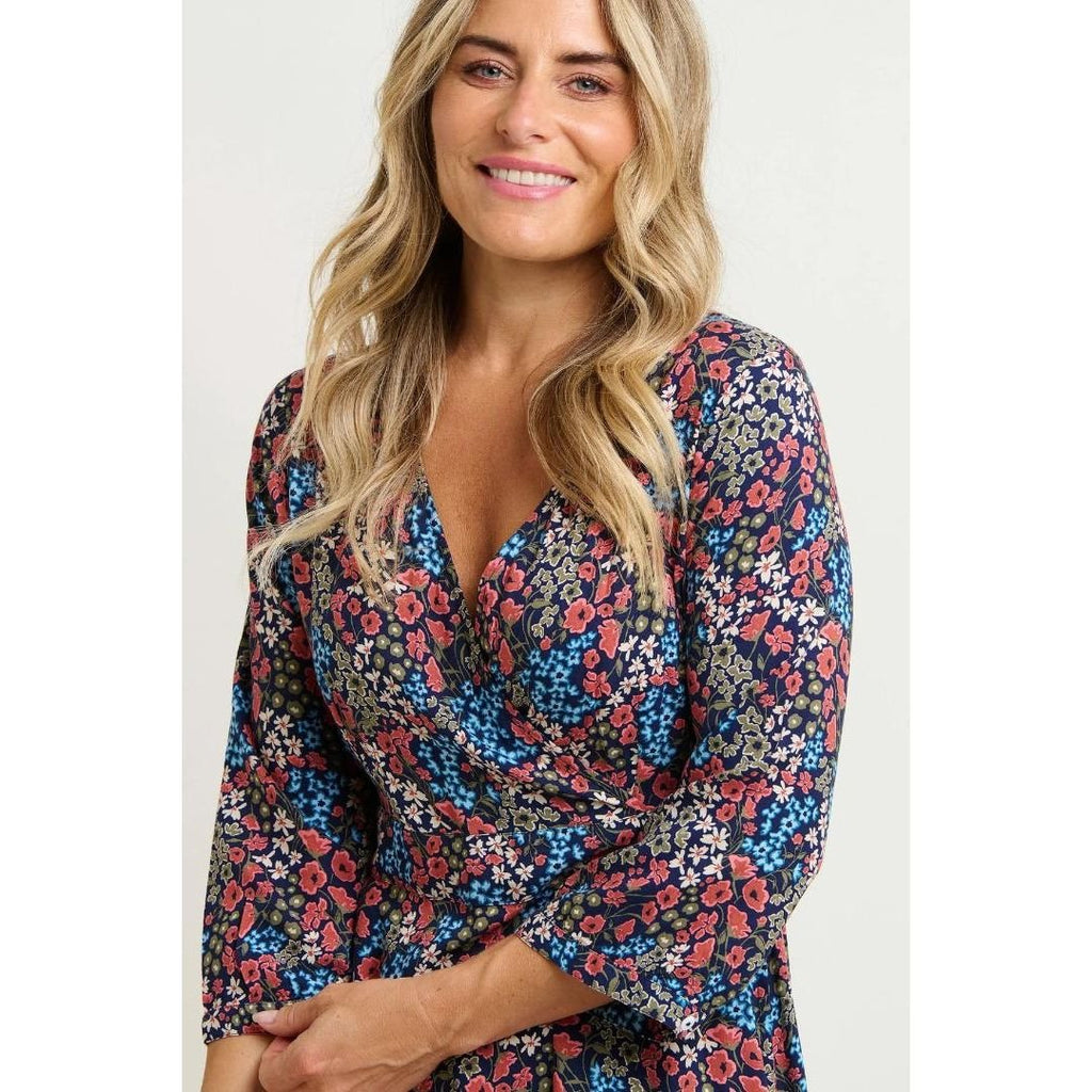 Brakeburn Regan Floral Wrap Dress - Beales department store