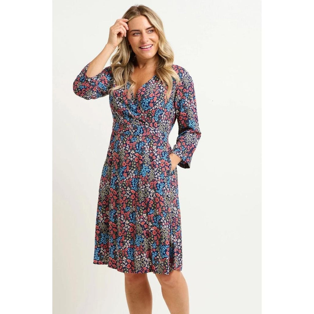 Brakeburn Regan Floral Wrap Dress - Beales department store