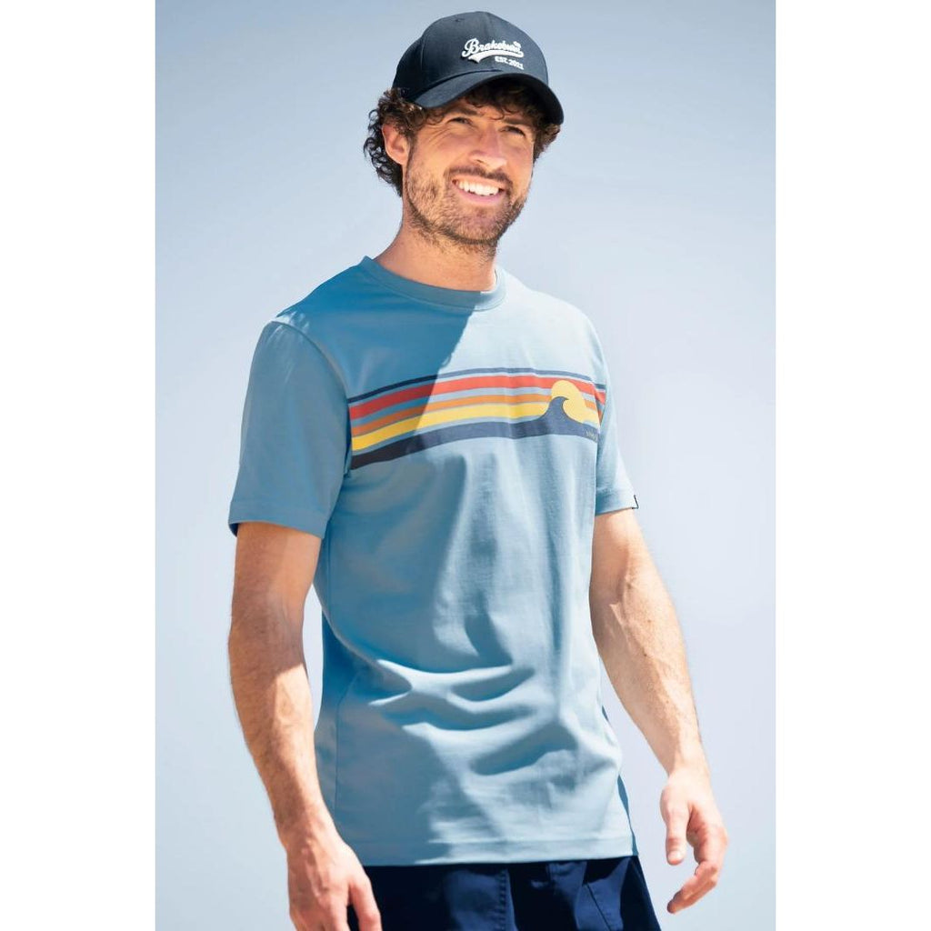 Brakeburn Retro Stripe Wave Tee - Blue - Beales department store