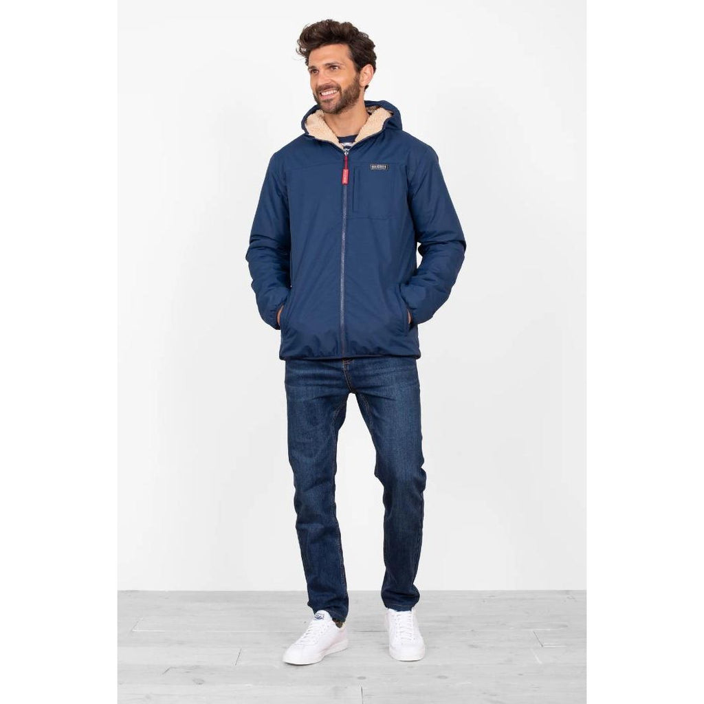 Brakeburn Reversible Fleece Jacket - Navy - Beales department store