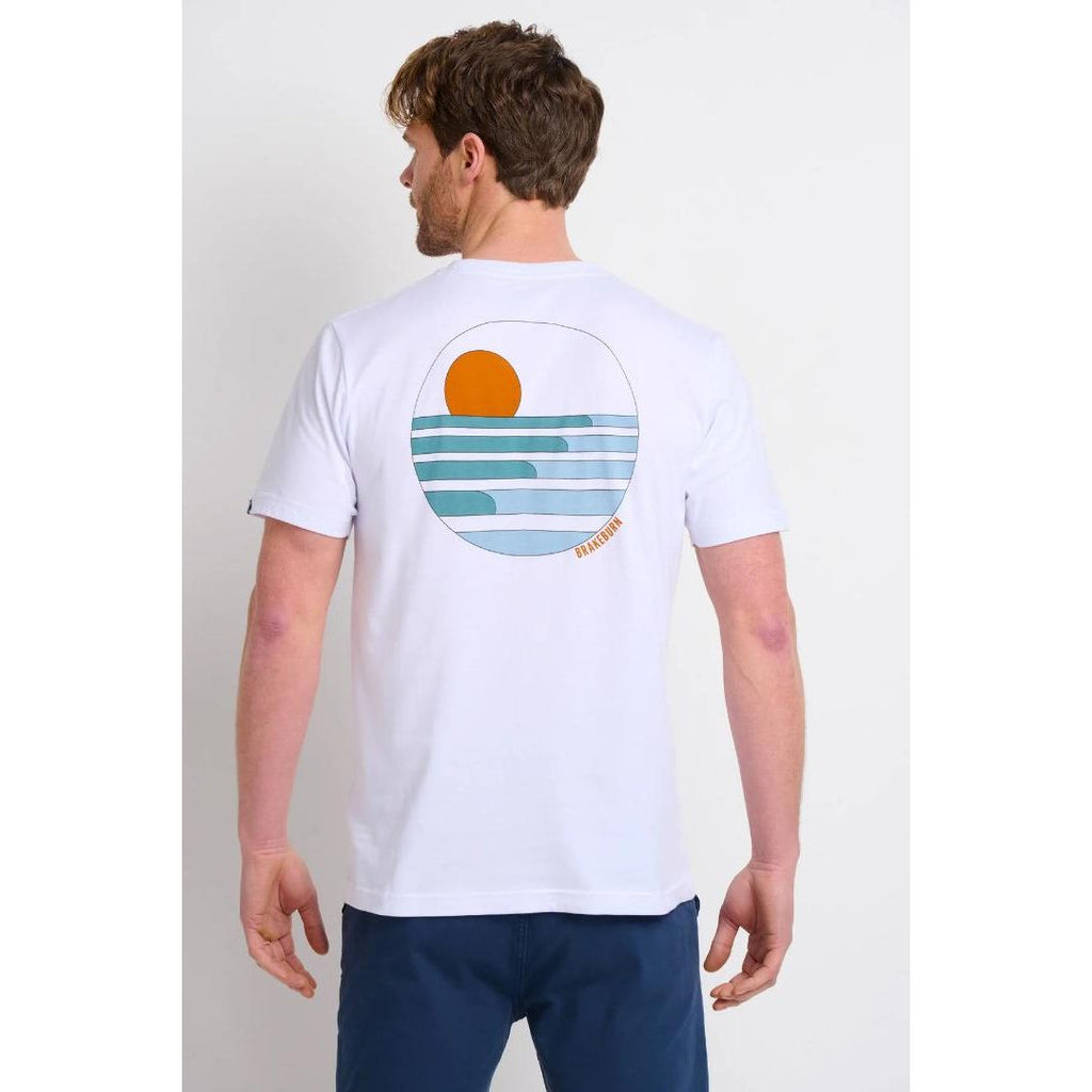 Brakeburn Rolling Waves Tee - White - Beales department store