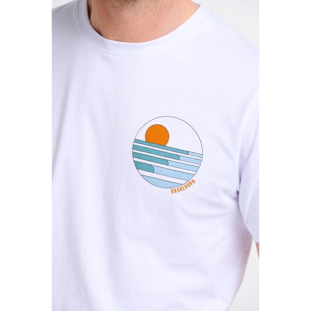 Brakeburn Rolling Waves Tee - White - Beales department store