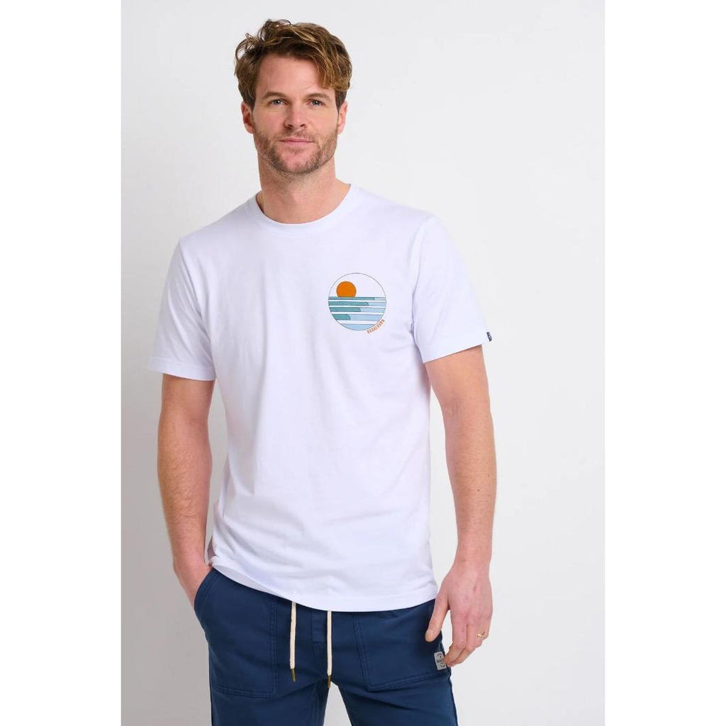 Brakeburn Rolling Waves Tee - White - Beales department store