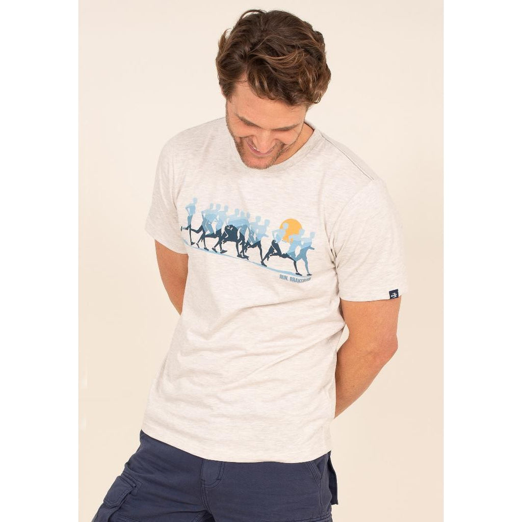 Brakeburn Running Graphic Tee - Ecru - Beales department store