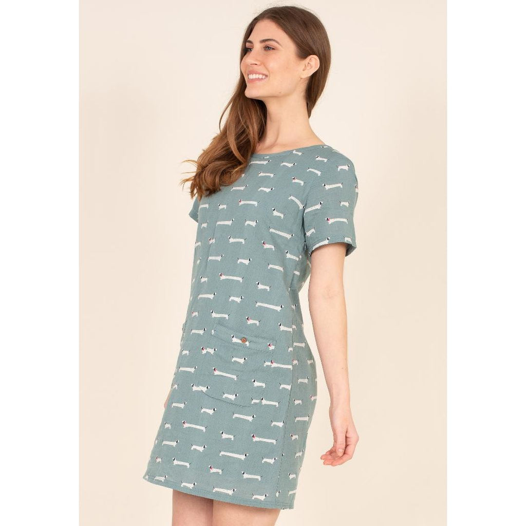 Brakeburn Sausage Dog Dress - Green - Beales department store