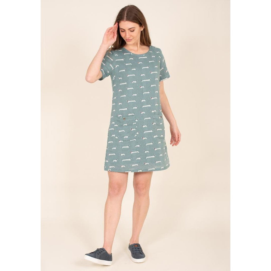 Brakeburn Sausage Dog Dress - Green - Beales department store