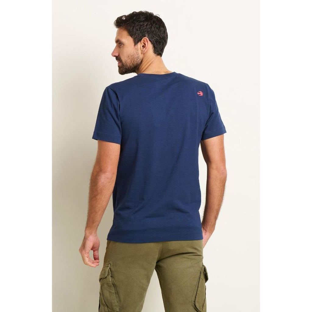 Brakeburn Sitting Surfers Tee - Navy - Beales department store