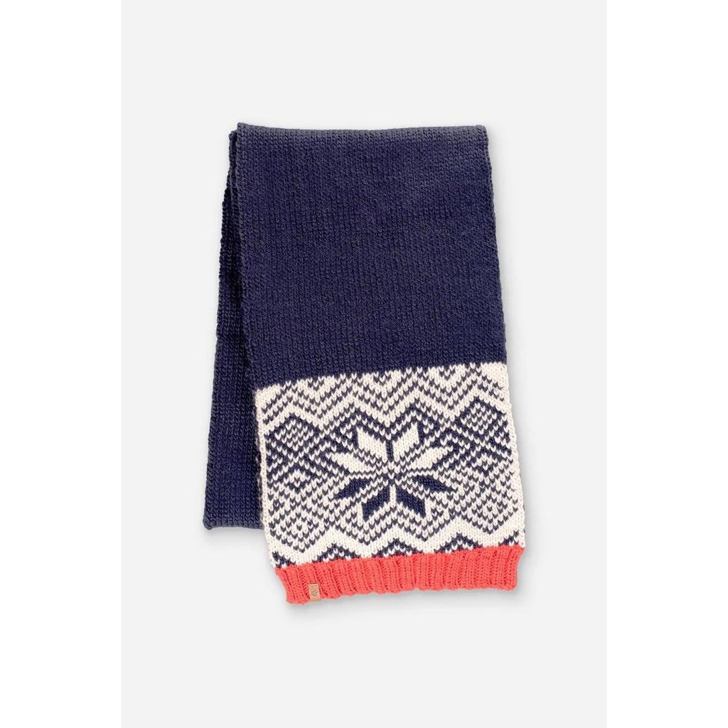 Brakeburn Snow Flake Scarf - Navy & Red - Beales department store