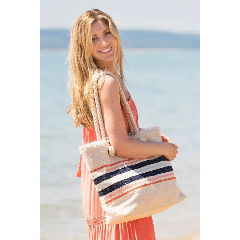 Brakeburn Stripe Beach Bag - Beales department store