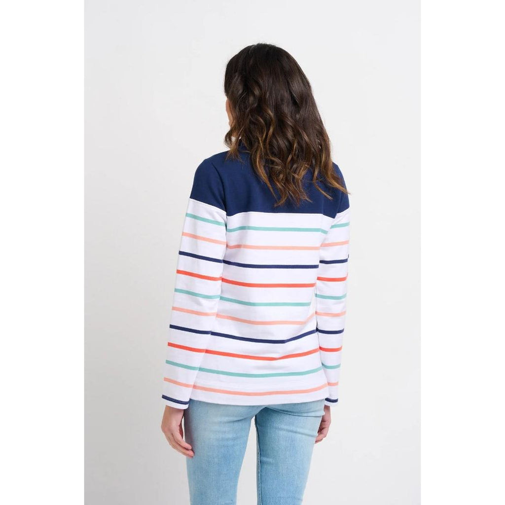 Brakeburn Stripe Quarter Zip Sweat - Beales department store