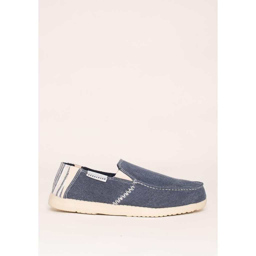 Brakeburn Stripe Slip On - Navy - Beales department store