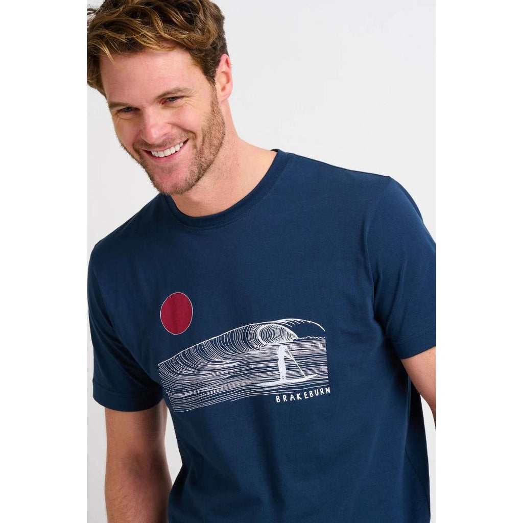 Brakeburn Sunset Paddle Tee - Navy - Beales department store