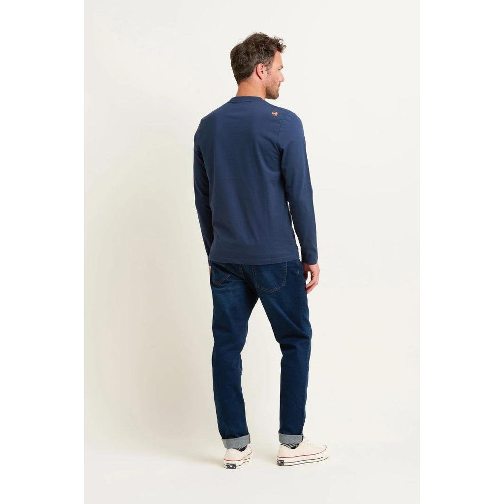 Brakeburn Sunset Stripe Long Sleeve Tee - Navy - Beales department store