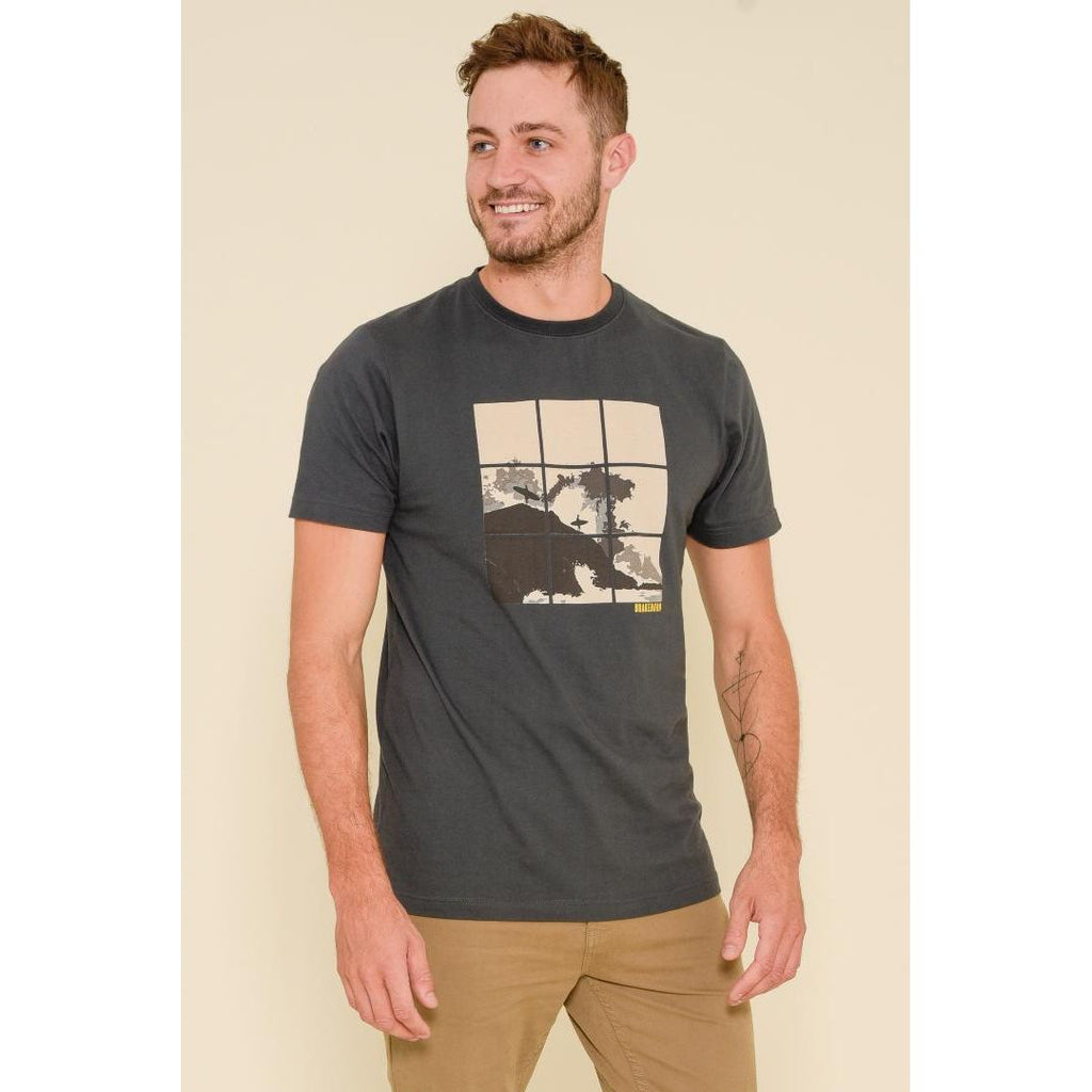 Brakeburn Surf Grid Tee - Charcoal - Beales department store