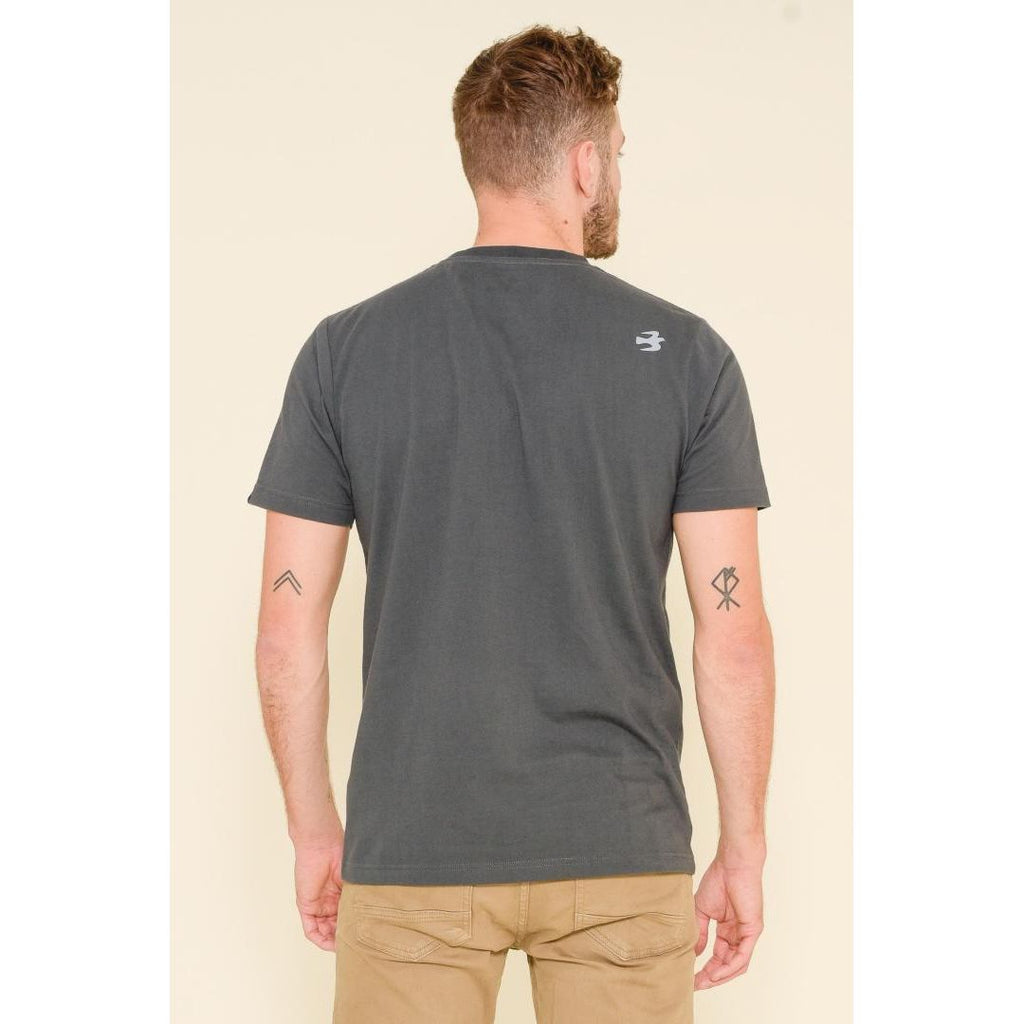 Brakeburn Surf Grid Tee - Charcoal - Beales department store