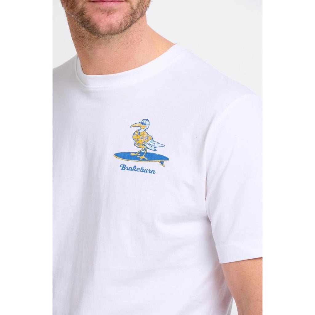 Brakeburn Surf Seagull Tee - White - Beales department store