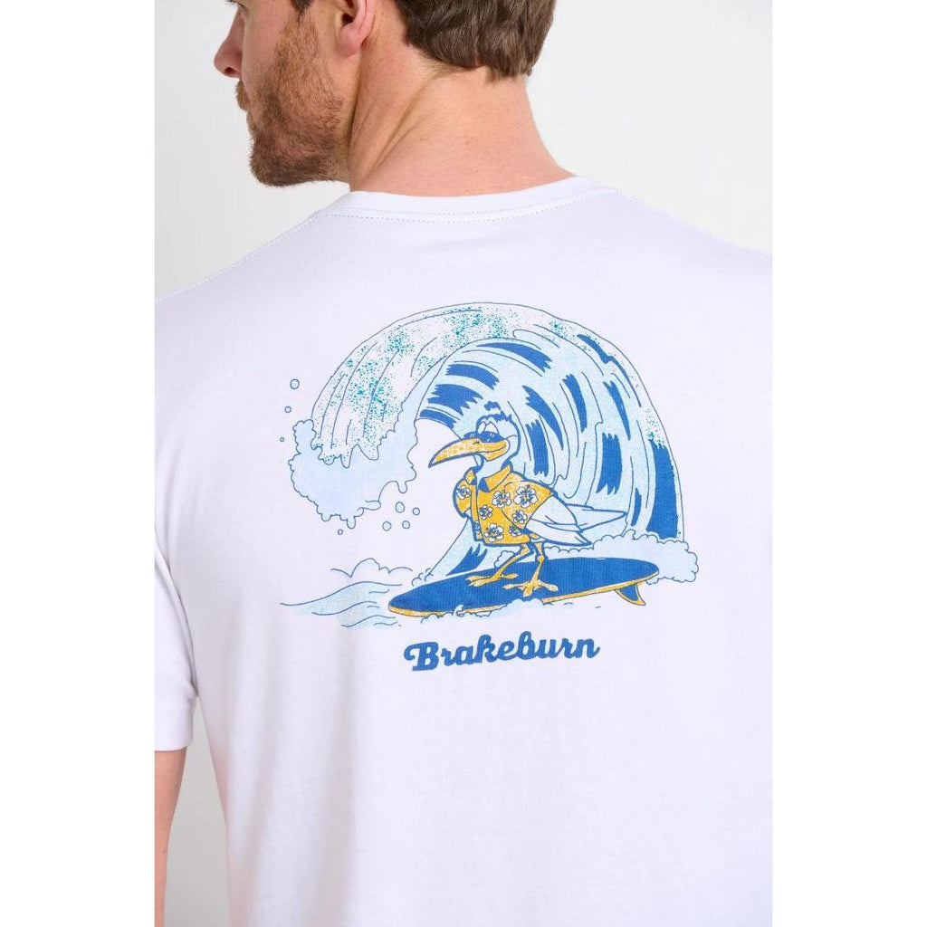 Brakeburn Surf Seagull Tee - White - Beales department store