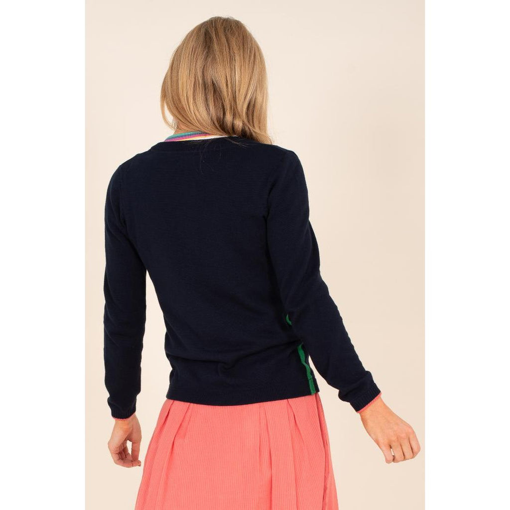 Brakeburn Tipping Cardigan - Navy - Beales department store