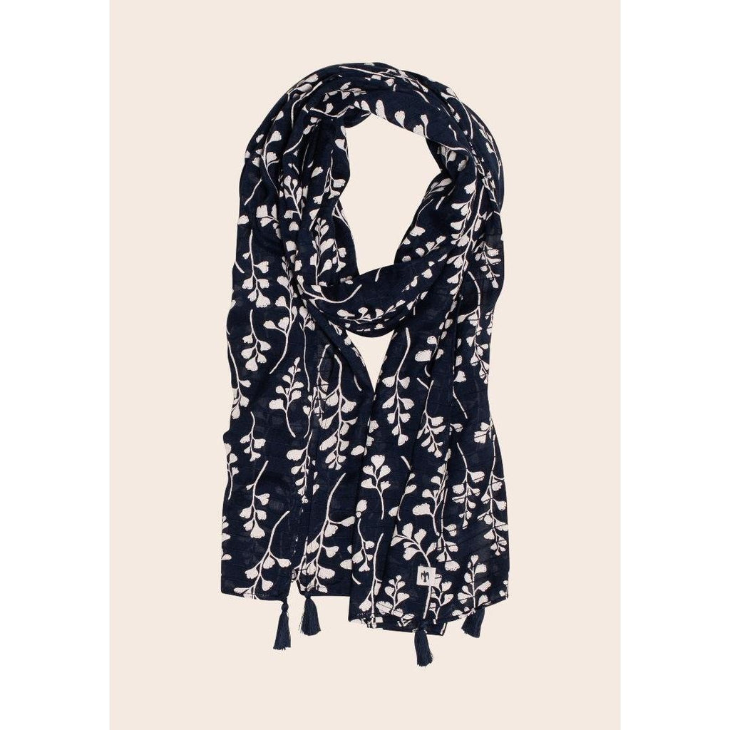 Brakeburn Trailing Leaf Border Scarf - Multi - Beales department store