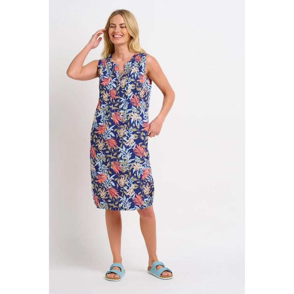 Brakeburn Trailing Tropics Pintuck Dress - Beales department store