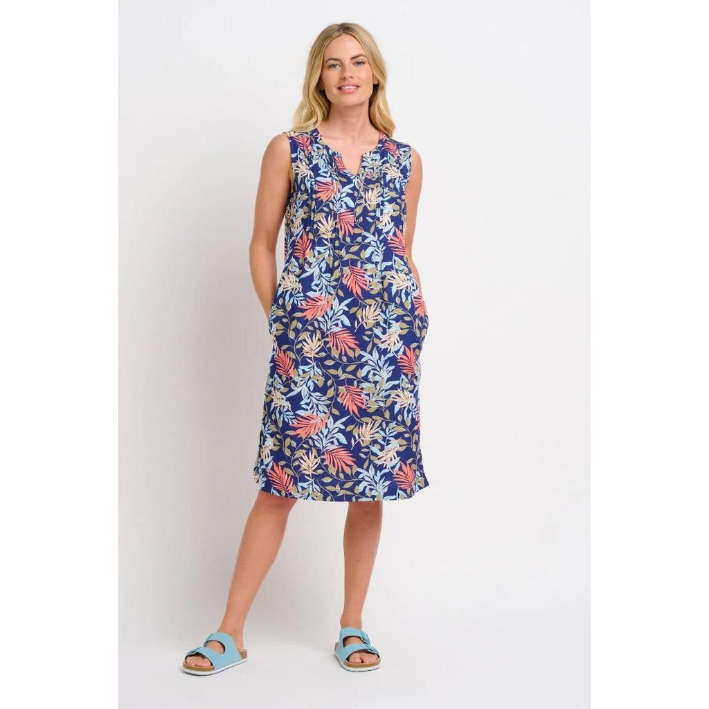 Brakeburn Trailing Tropics Pintuck Dress - Beales department store