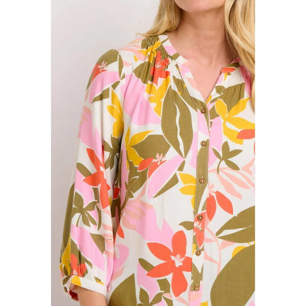 Brakeburn Tropical Palm Blouse - Multi - Beales department store