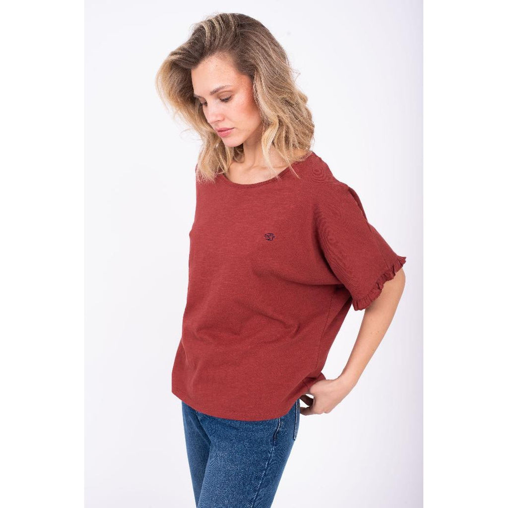 Brakeburn Valeria T-Shirt - Red - Beales department store