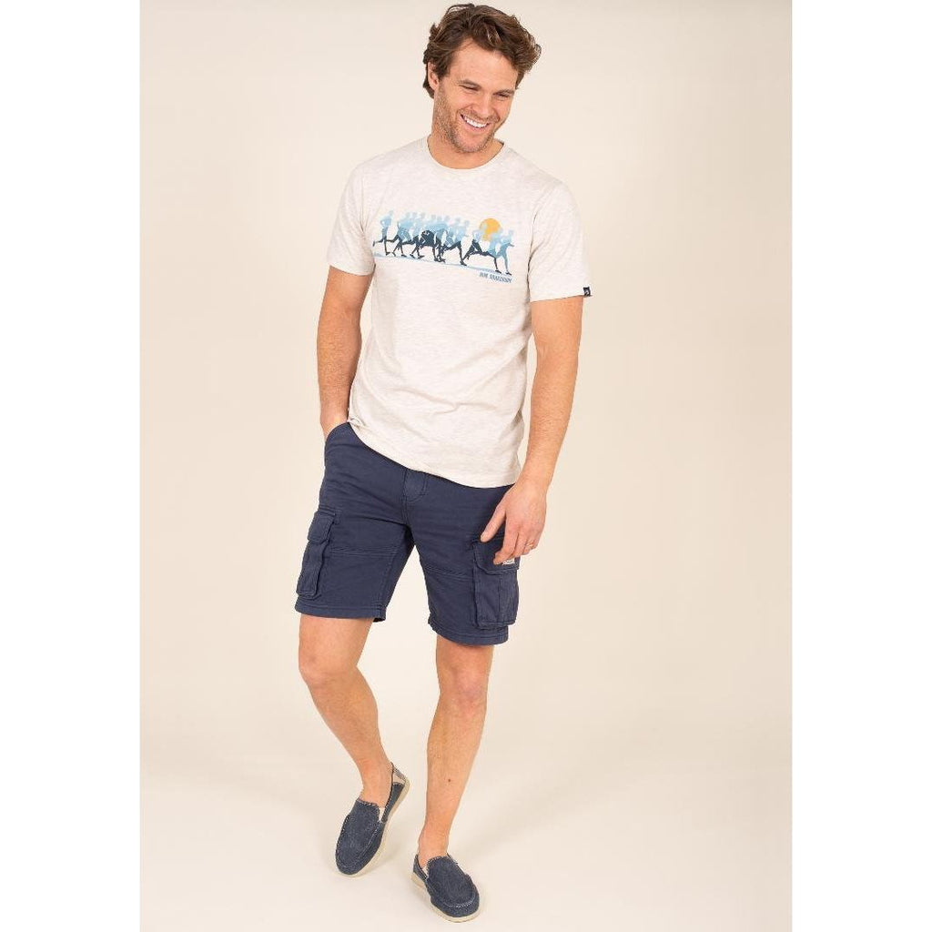 Brakeburn Washed Navy Cargo Shorts - Navy - Beales department store