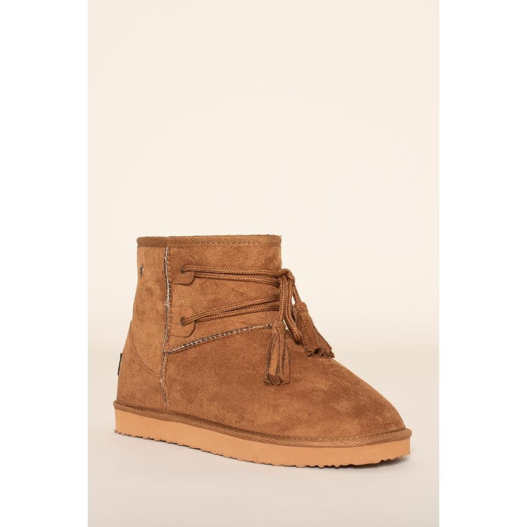 Brakeburn Wrap Fastening Boot - Tan - Beales department store